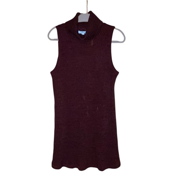 She + Sky Burgundy Maroon Ribbed Sleeveless Sweater Knit Dress NWOT - Picture 1 of 4